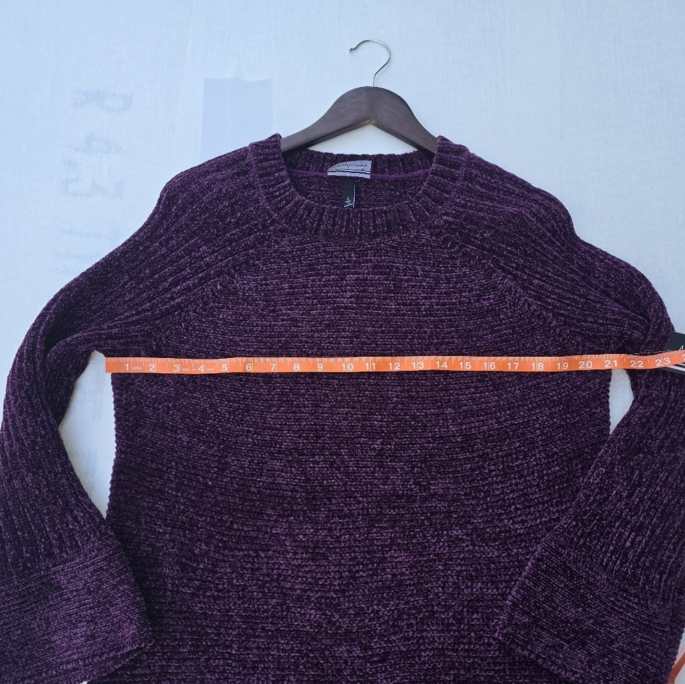 Allison Brittney Plum Chenille Knit Sweater Tunic Size - Picture 6 of 7